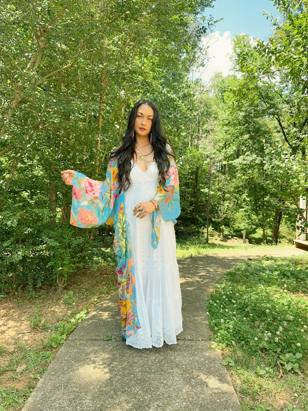 Solstice Muse Kimono with Metallic Threading