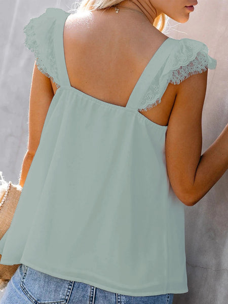 Lace Cap Sleeve Blouse (4 colors)