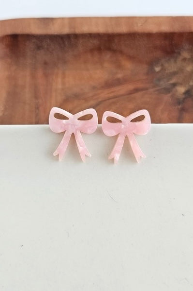 Bow Studs - Pink