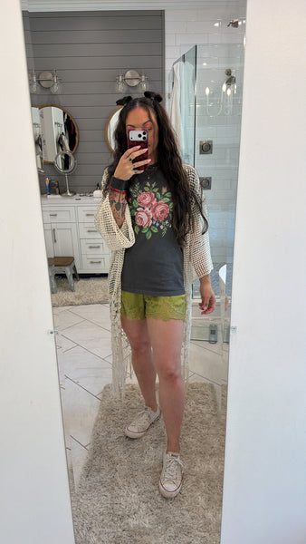Cross Stitch Rose Tee