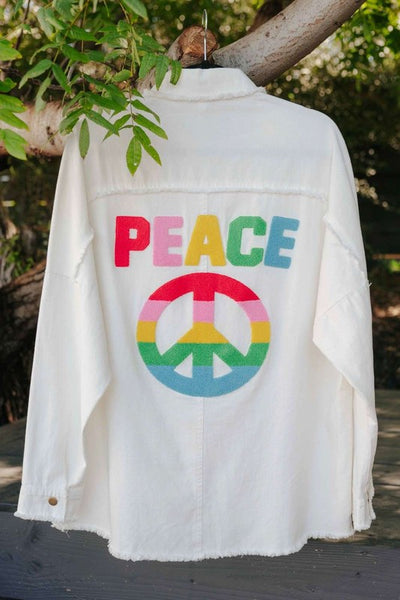 Peace Button Up Shacket