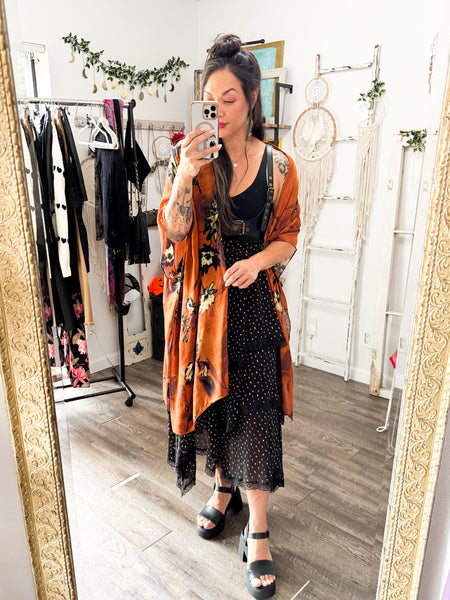 Rust Floral Kimono