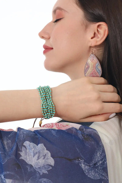 Turquoise Gold Layered Boho Bracelet 💚✨ Leto Collection