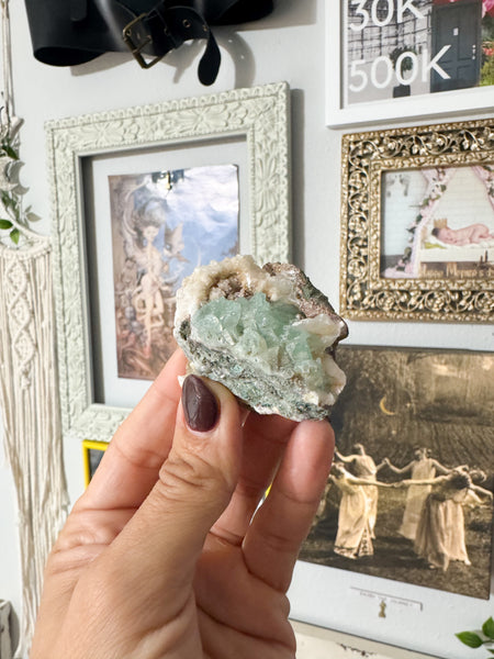Green Apophyllite Cluster Crystal