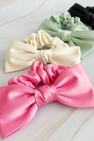 Satin Bow Tie Hair Scrunch