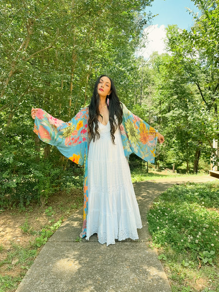 Solstice Muse Kimono with Metallic Threading