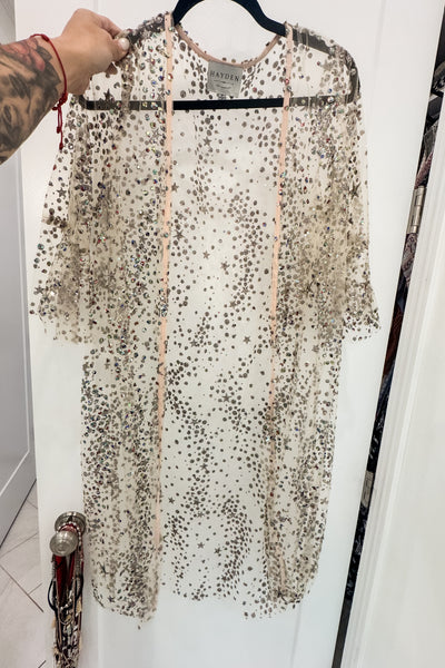Size Medium SAMPLE // Sheer Sequins Kimono
