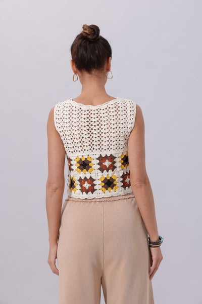 Boho Granny Square Crochet Vest