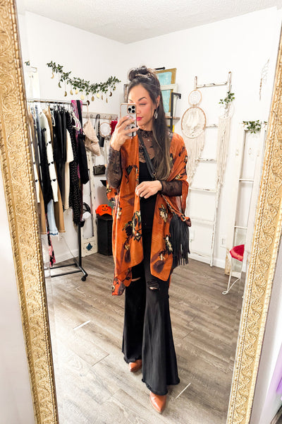 Rust Floral Kimono