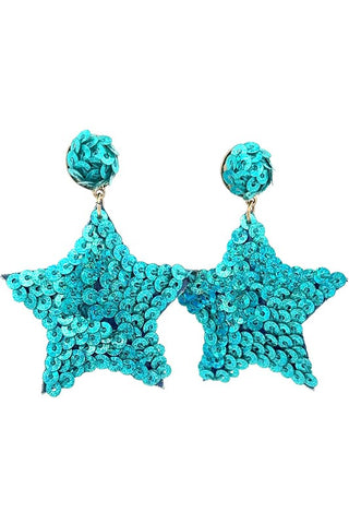 Turquoise Sequins Earrings