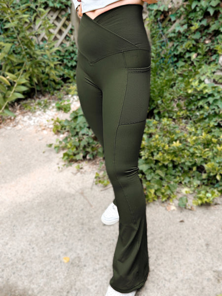 Flared Molly Max Sculpt Ribbed Leggings - 2 colors