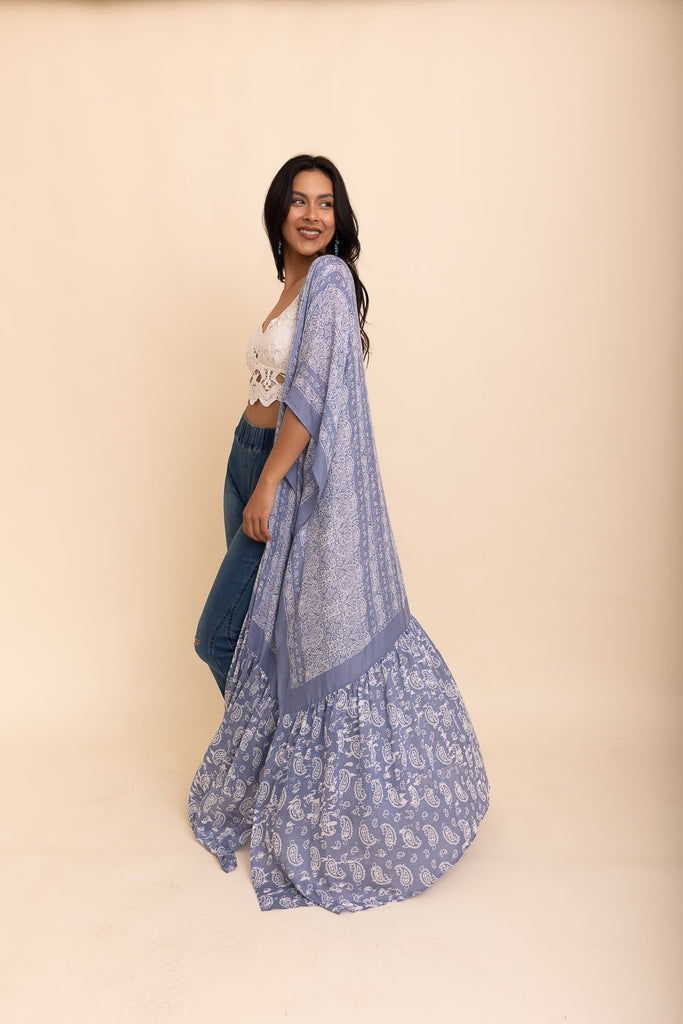 Paisley Free Flow Kimono One Size / Wine Paisley Free Flow Kimono One Size / Wine