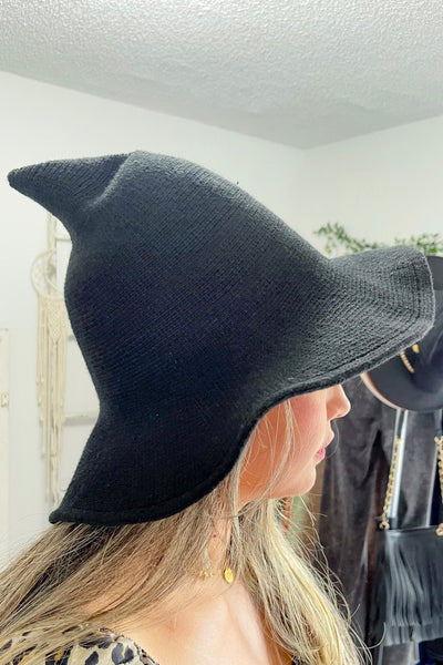 Black Knitted Witch Hat