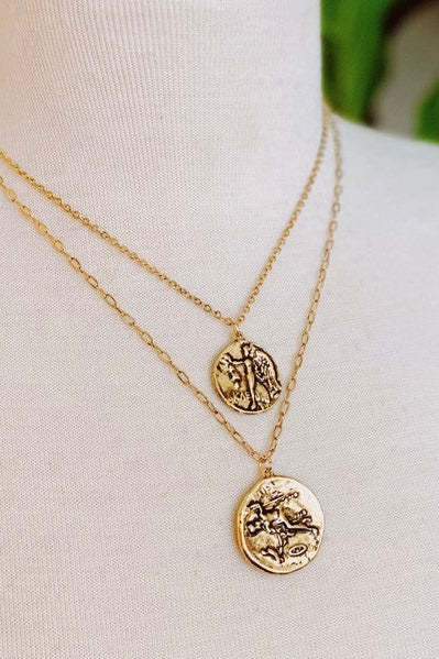 Ancient Myth Layered Coin Necklace