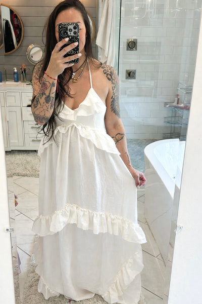 Ruffled Halter Neck Maxi Dress (9 colors)