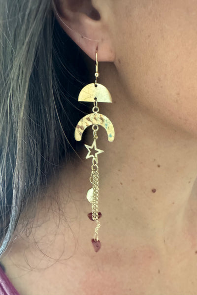 Gold Moon Drop Dangle Earring 🌙