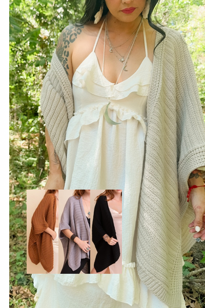 The Wanderess Rib Knit Ruana 🌿 4 colors