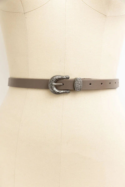 Western Style Skinny Leather Belt - Cowgirl Chic Leto Collection