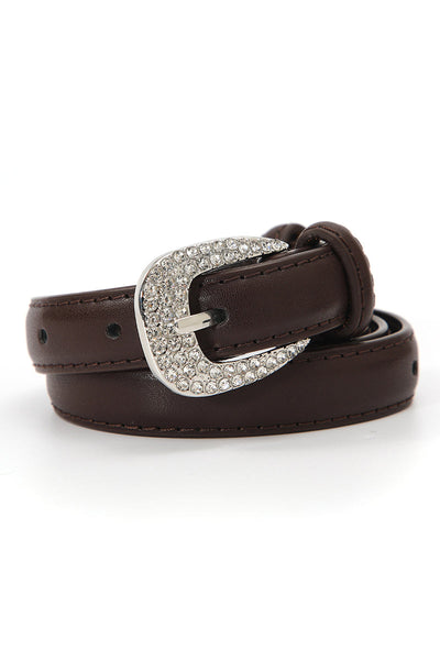 Rhinestone Skinny Western Glam Belt