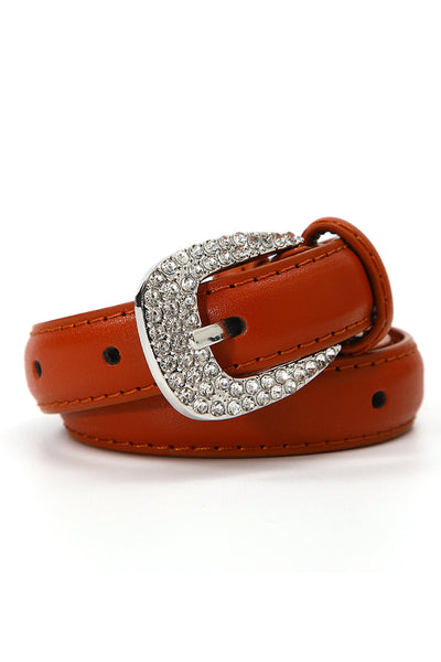 Rhinestone Skinny Western Glam Belt