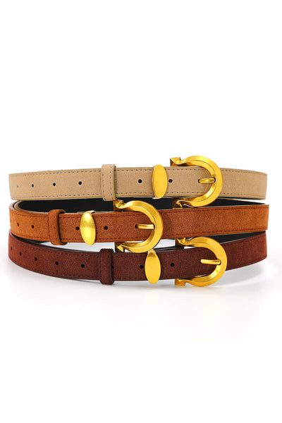 Golden Horseshoe Suede Belt - Subtle Western