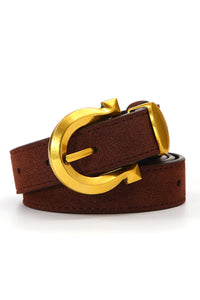 Golden Horseshoe Suede Belt - Subtle Western