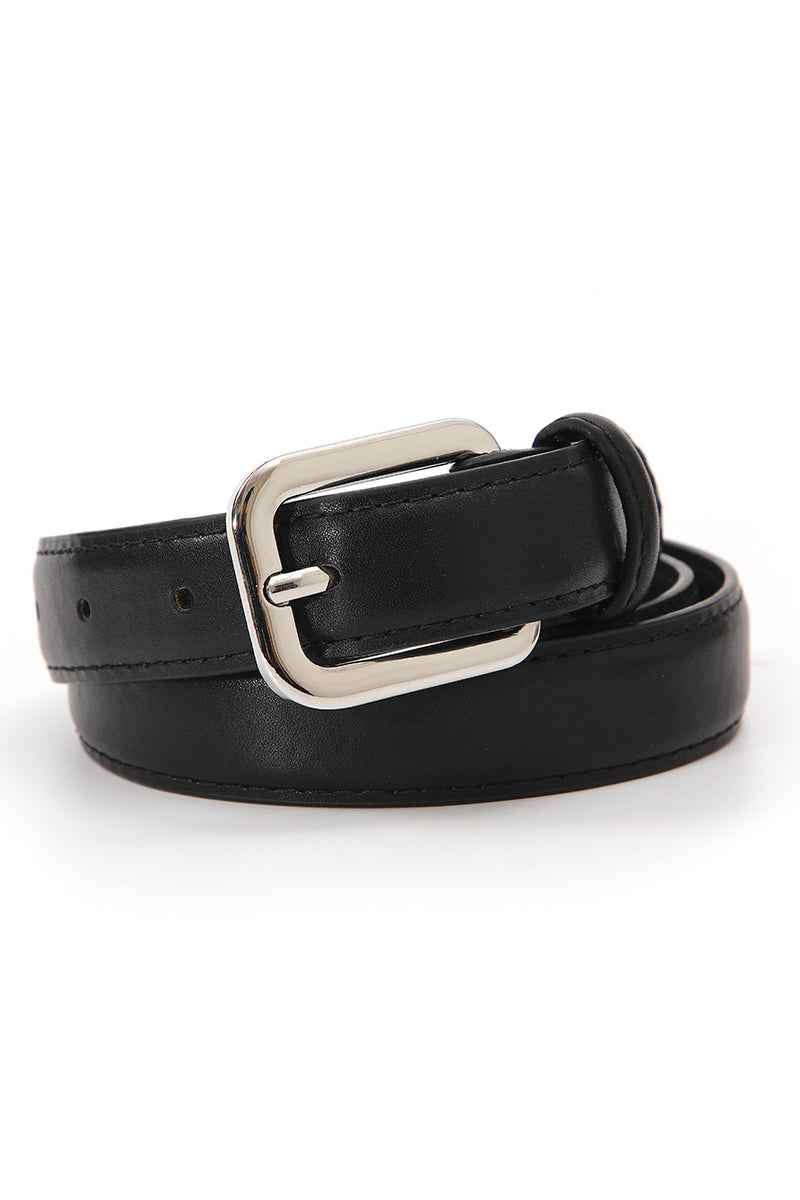 Sleek Classic Silver Buckle Belt - Timeless Function