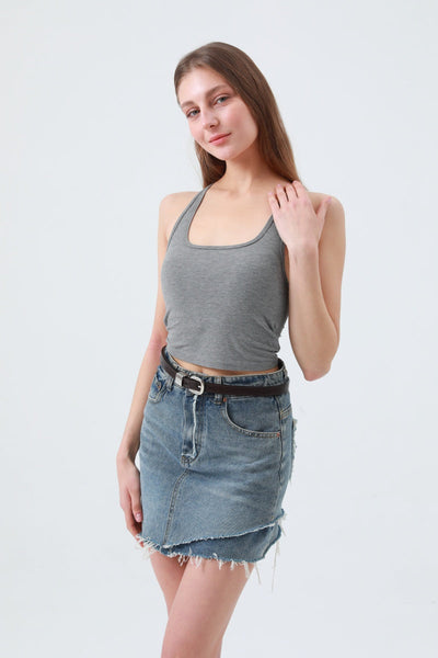 Faux Alligator Leather Belt