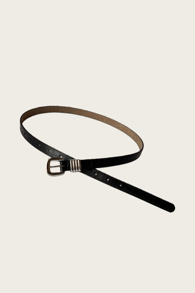 Faux Alligator Leather Belt