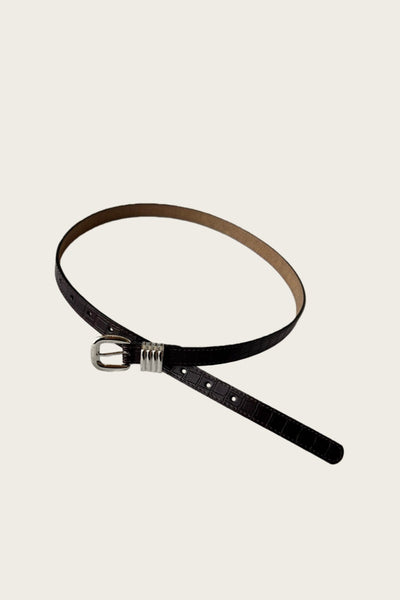 Faux Alligator Leather Belt