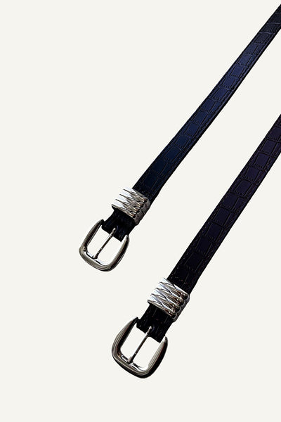 Faux Alligator Leather Belt