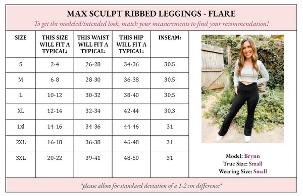 Flared Molly Max Sculpt Ribbed Leggings - 2 colors