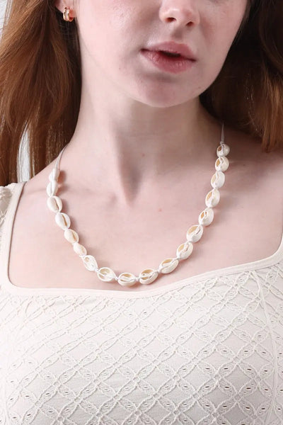 Adjustable Seashell Necklace One Size Coastal Jewelry 🐚🌊 Leto Collection