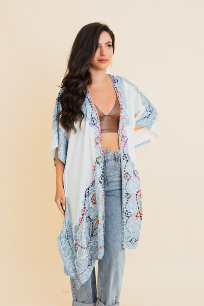 Bohemian Artisan Stitch Tapestry Kimono