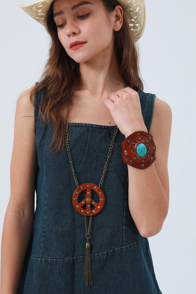 Boho Peace Pendant Necklace - Simple & Symbolic ☮️✨