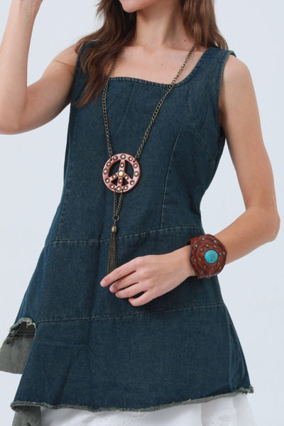 Boho Peace Pendant Necklace - Simple & Symbolic ☮️✨