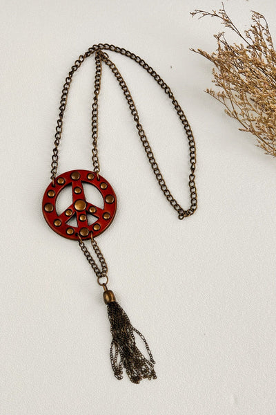 Boho Peace Pendant Necklace - Simple & Symbolic ☮️✨