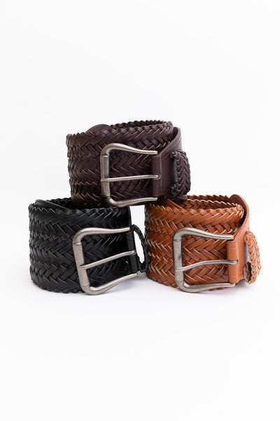 Classic Braided Leather Belt – 3 colors