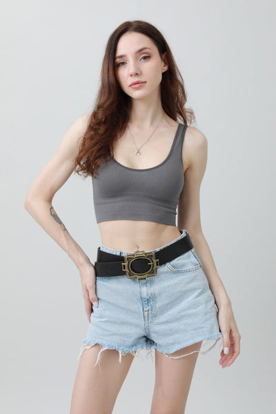 Vintage Western Belt – Geometric Buckle Cowboy Style 🤠⛓️