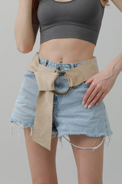Double-Buckle Suede Corset Belt – Adjustable Wrap Design ⚜️🖤