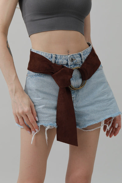 Double-Buckle Suede Corset Belt – Adjustable Wrap Design ⚜️🖤
