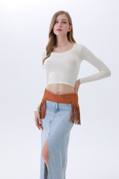 Boho Punk Corset Belt – Fringe & Studded Statement✨