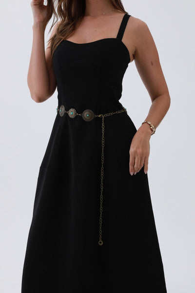 Boho Turquoise Belt – Antique Bronze Buckle with Gemstone Accents🌵✨