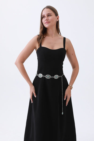 Turquoise Western Belt – Vintage Chain & Cowboy Glam🤠💎