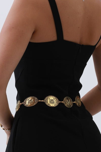 American Eagle Western Belt – Patriotic Chain & Oval Buckle🦅🇺🇸