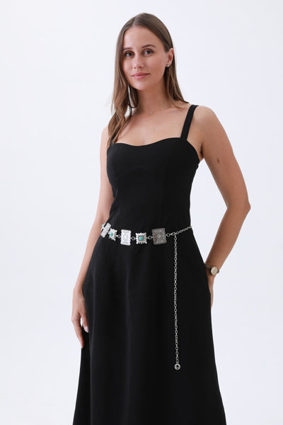 Turquoise Square Chain Belt – 2 colors