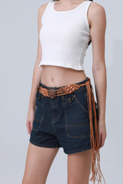 Boho Macrame Waist Chain – Coconut Shell & Fringe Belt 🌿🥥