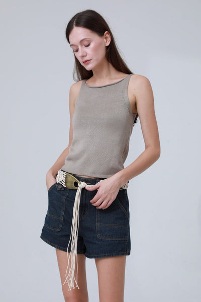 Braided Rope Belt – Antique Bronze Buckle & Boho Fringe 🌾⛓️