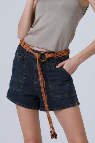 Ethnic Wooden Ring Belt – Handwoven Beaded Waist Rope 🌿🔔