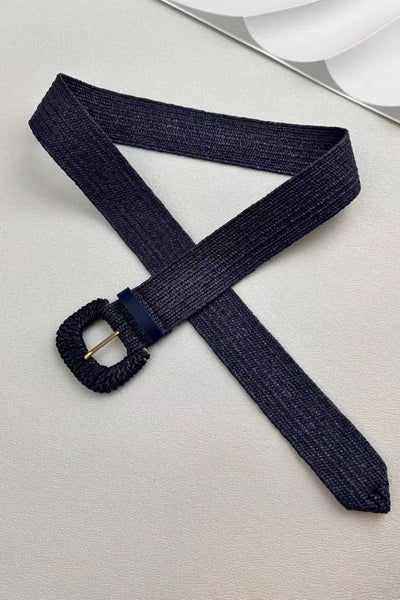 Natural Raffia Stretch Belt – Adjustable Wrap Waistband 🌿